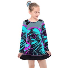 Aesthetic Art  Kids  Long Sleeve Dress