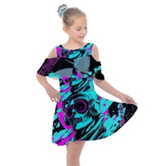 Aesthetic Art  Kids  Shoulder Cutout Chiffon Dress by Internationalstore