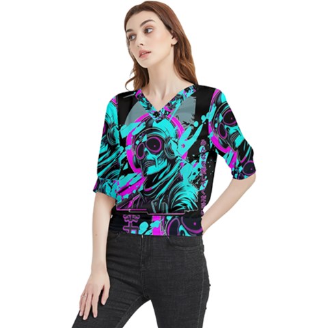 Aesthetic Art  Quarter Sleeve Blouse by Internationalstore