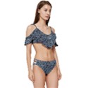 Ceramics Broken  Ruffle Edge Tie Up Bikini Set	 View3