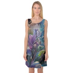 Abstract Blossoms  Sleeveless Satin Nightdress by Internationalstore