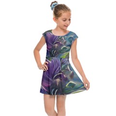 Abstract Blossoms  Kids  Cap Sleeve Dress by Internationalstore