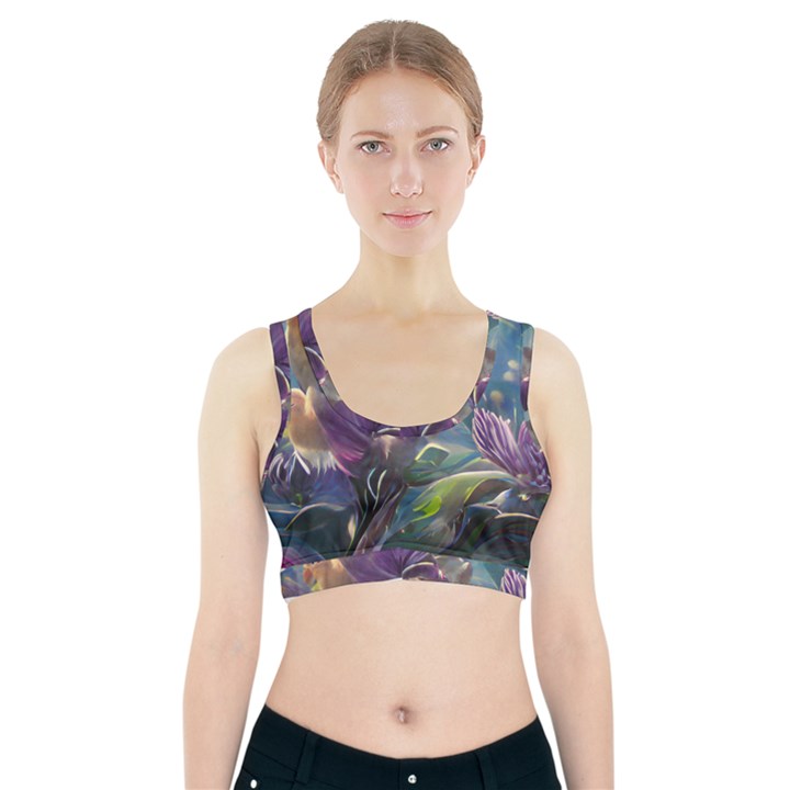 Abstract Blossoms  Sports Bra With Pocket