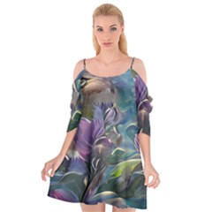 Abstract Blossoms  Cutout Spaghetti Strap Chiffon Dress by Internationalstore