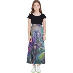 Abstract Blossoms  Kids  Flared Maxi Skirt by Internationalstore