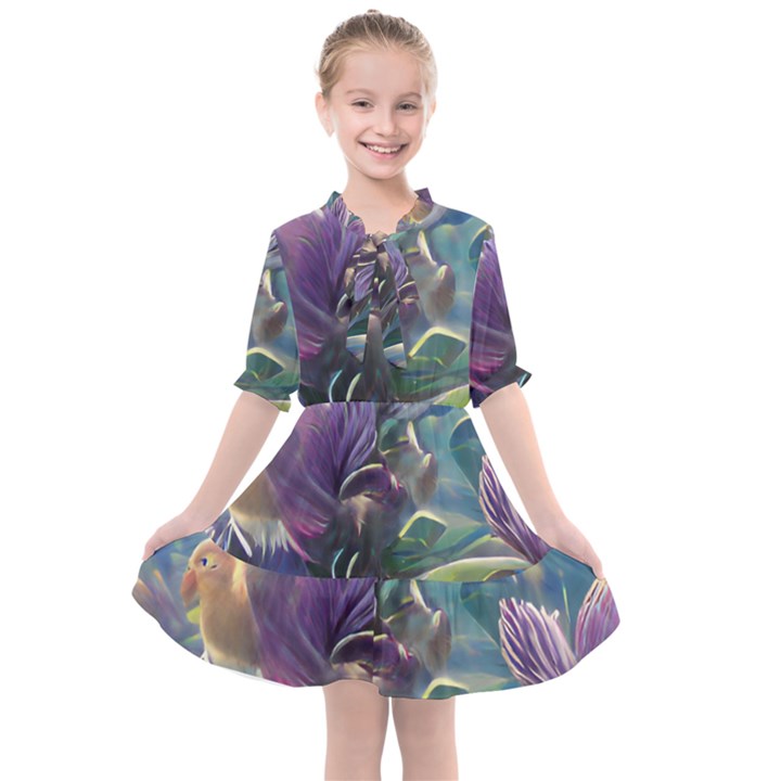 Abstract Blossoms  Kids  All Frills Chiffon Dress