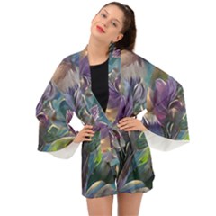 Abstract Blossoms  Long Sleeve Kimono