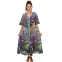 Abstract Blossoms  Kimono Sleeve Boho Dress View1