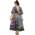 Abstract Blossoms  Kimono Sleeve Boho Dress View2