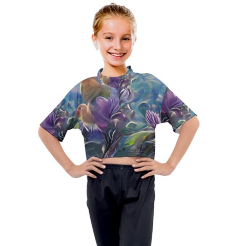 Abstract Blossoms  Kids Mock Neck T-shirt by Internationalstore