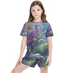 Abstract Blossoms  Kids  T-shirt And Sports Shorts Set by Internationalstore