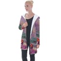 Abstract Flowers  Longline Hooded Cardigan View1