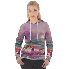 Abstract Flowers  Women s Overhead Hoodie