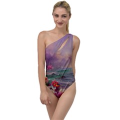 Abstract Flowers  To One Side Swimsuit