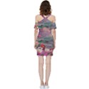 Abstract Flowers  Shoulder Frill Bodycon Summer Dress View4