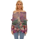 Abstract Flowers  Off Shoulder Chiffon Pocket Shirt View1