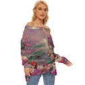 Abstract Flowers  Off Shoulder Chiffon Pocket Shirt View3