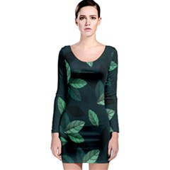 Foliage Long Sleeve Bodycon Dress