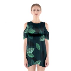 Foliage Shoulder Cutout One Piece Dress