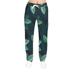 Foliage Women Velvet Drawstring Pants