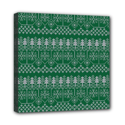 Christmas Knit Digital Mini Canvas 8  X 8  (stretched) by Mariart