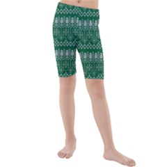 Christmas Knit Digital Kids  Mid Length Swim Shorts