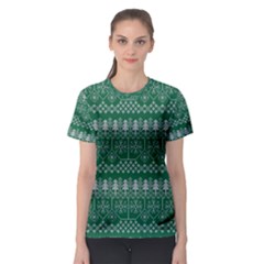 Christmas Knit Digital Women s Sport Mesh T-shirt