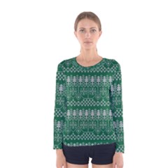 Christmas Knit Digital Women s Long Sleeve T-shirt