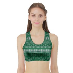 Christmas Knit Digital Sports Bra With Border