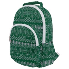 Christmas Knit Digital Rounded Multi Pocket Backpack