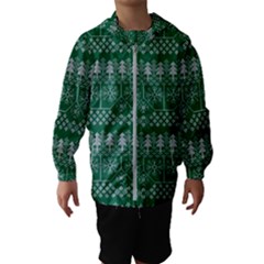 Christmas Knit Digital Kids  Hooded Windbreaker