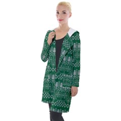 Christmas Knit Digital Hooded Pocket Cardigan