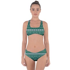 Christmas Knit Digital Criss Cross Bikini Set