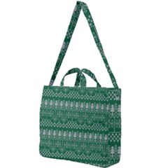 Christmas Knit Digital Square Shoulder Tote Bag by Mariart