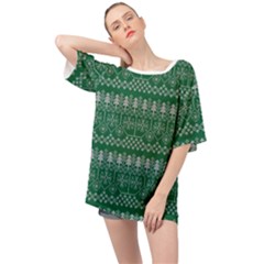 Christmas Knit Digital Oversized Chiffon Top