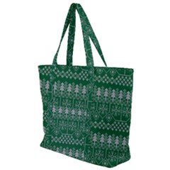 Christmas Knit Digital Zip Up Canvas Bag