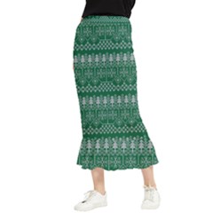 Christmas Knit Digital Maxi Fishtail Chiffon Skirt