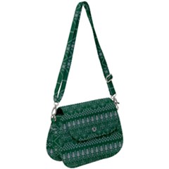 Christmas Knit Digital Saddle Handbag by Mariart