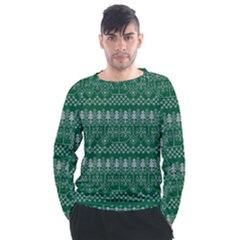 Christmas Knit Digital Men s Long Sleeve Raglan T-shirt