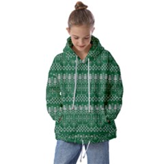 Christmas Knit Digital Kids  Oversized Hoodie by Mariart