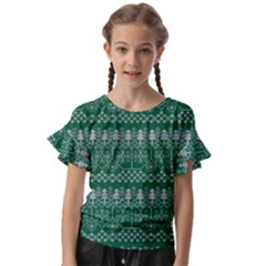 Christmas Knit Digital Kids  Cut Out Flutter Sleeves