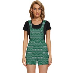 Christmas Knit Digital Short Overalls by Mariart