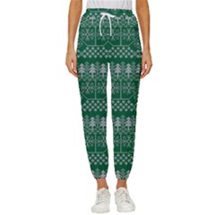 Christmas Knit Digital Women s Cropped Drawstring Pants