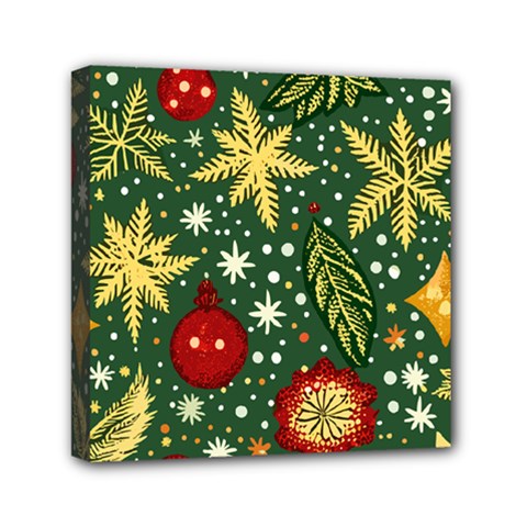 Christmas Pattern Mini Canvas 6  X 6  (stretched) by Valentinaart