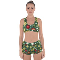 Christmas Pattern Racerback Boyleg Bikini Set by Valentinaart