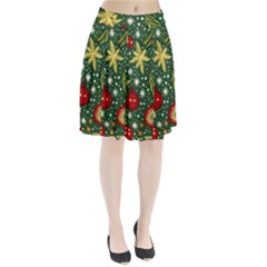 Christmas Pattern Pleated Skirt by Valentinaart