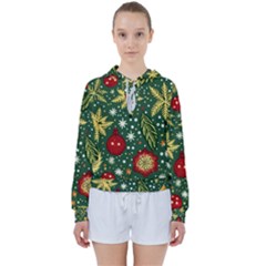 Christmas Pattern Women s Tie Up Sweat