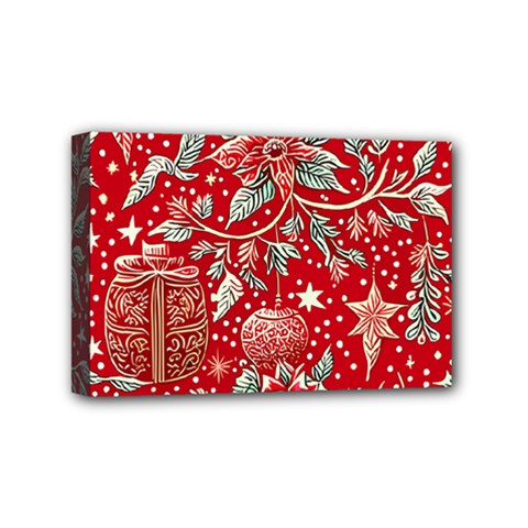 Christmas Pattern Mini Canvas 6  X 4  (stretched) by Valentinaart