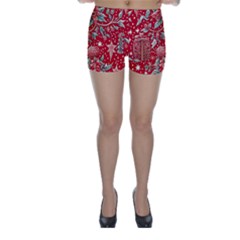 Christmas Pattern Skinny Shorts by Valentinaart