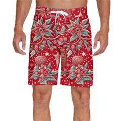 Christmas Pattern Men s Beach Shorts by Valentinaart